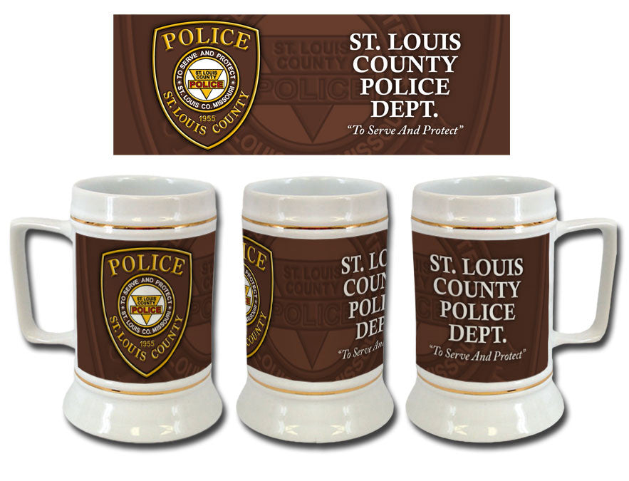 Item # CDW-015<br>St. Louis County P.D. Ceramic Stein (Brown)